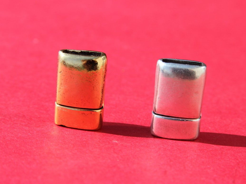 FC0212>>MADE IN EUROPE magnetic clasp, flat leather cord clasp, 10mm cord clasp, 10mm cord magnetic clasp (Xm5982AG) Qty1
