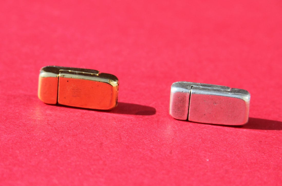 FC0208>>MADE IN EUROPE, magnetic clasp, 5mm flat cord clasp, bracelet clasp, flat cord magnetic clasp (XM5980AS) Qty1