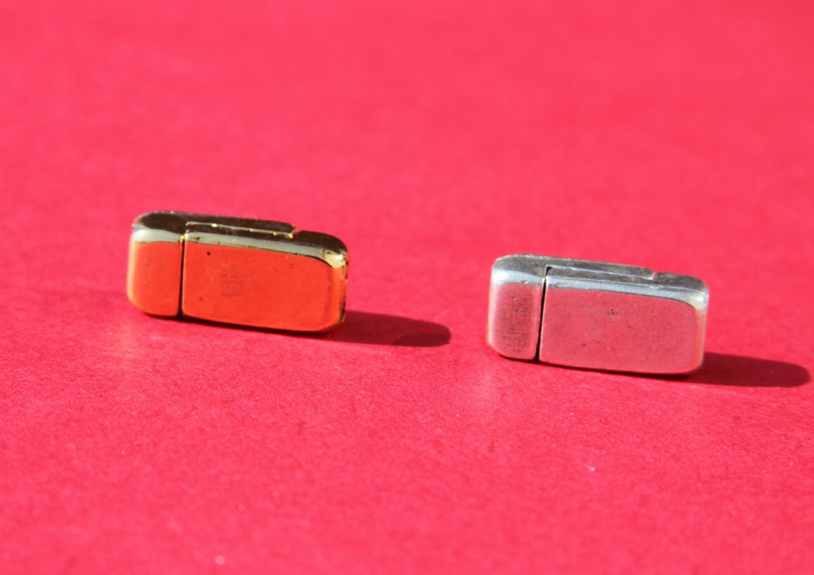 FC0208>>MADE IN EUROPE5mm gold clasp, 5mm flat cord clasp, bracelet clasp, flat cord gold clasp Qty1