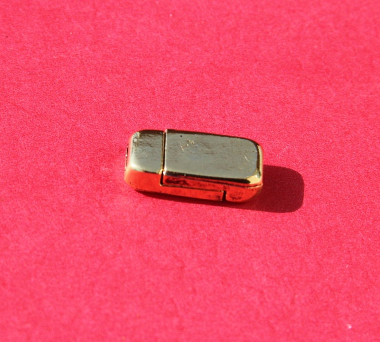 FC0208>>MADE IN EUROPE5mm gold clasp, 5mm flat cord clasp, bracelet clasp, flat cord gold clasp Qty1