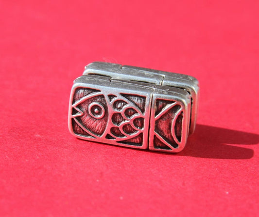 FC0216>>MADE IN EUROPE zamak clasp for flat leather cord, silver clasp for flat cord bracelet Qty1