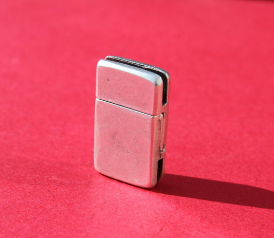 FC0172>>MADE IN EUROPE magnetic clasp for 15mm flat leather cord, silver clasp for flat cord (XM6007AS) Qty1