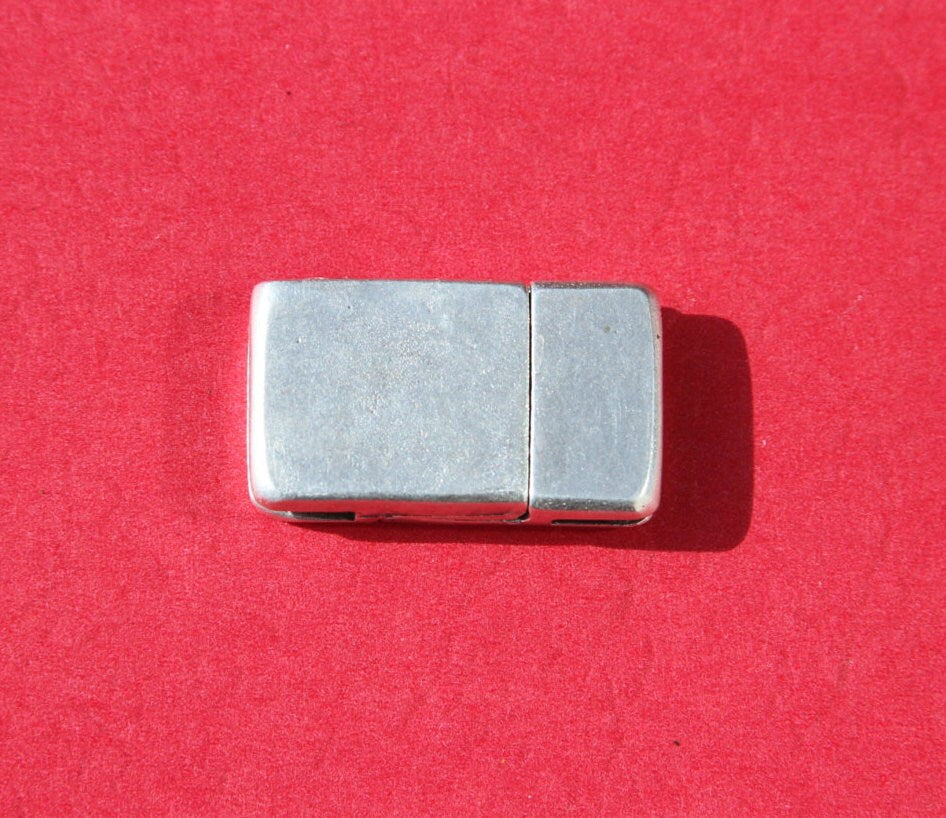 11/4 MADE IN EUROPE magnetic clasp for 15mm flat leather cord, silver clasp for flat cord (XM6007SP) Qty1