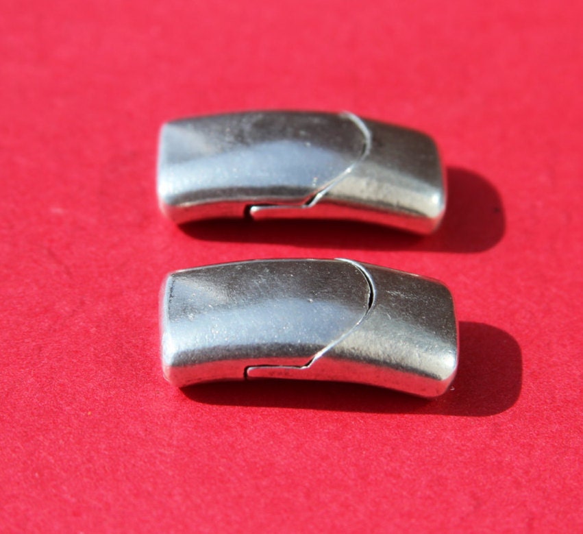 FC0220>>MADE IN EUROPE,  magnetic clasp for 10mm flat cord, bracelet clasp, flat cord clasp (XM6003AS) Qty1