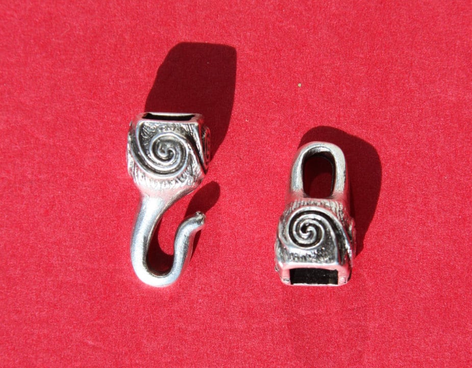 4/9 MADE IN EUROPE hook clasp, mykonos casting hook clasp for 6mm cord (X5848ABAS)