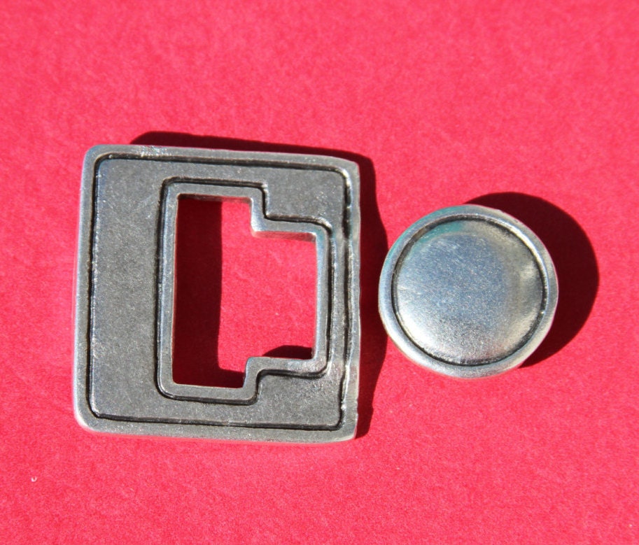 RC0011>>MADE IN EUROPE toggle clasp, button clasp,  silver toggle clasp, large toggle clasp (X6043ABAS) Qty 1