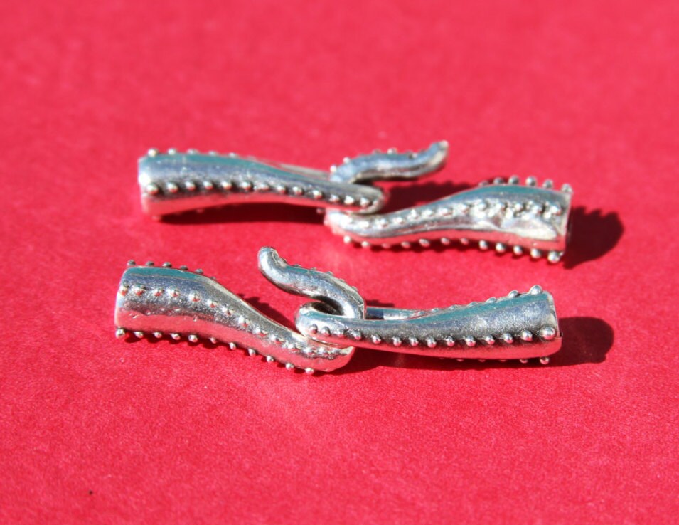 RC0132>>MADE IN EUROPE metal hook, hook clasp, dot clasp, silver hook clasp, 3mm hole clasp (X6010ABAS)Qty1