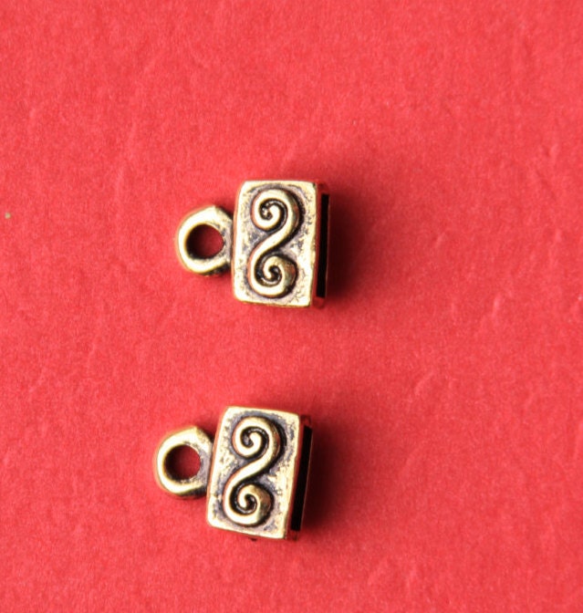 6/2 MADE IN EUROPE metal cord ends, flat cord ends, 9mm cord end, 9mm end caps (X6002AG)