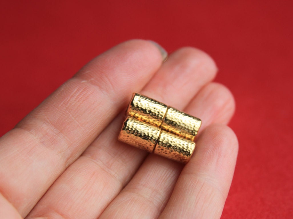 RC0035>>MADE IN EUROPE 5mm gold magnetic clasp, 5mm round leather cord clasp (XM5978AG) Qty1