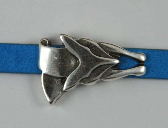 FS0143>>MADE IN EUROPE zamak fox  slider, zamak fox spacer, 10mm flat cord slider (94598) Qty 1