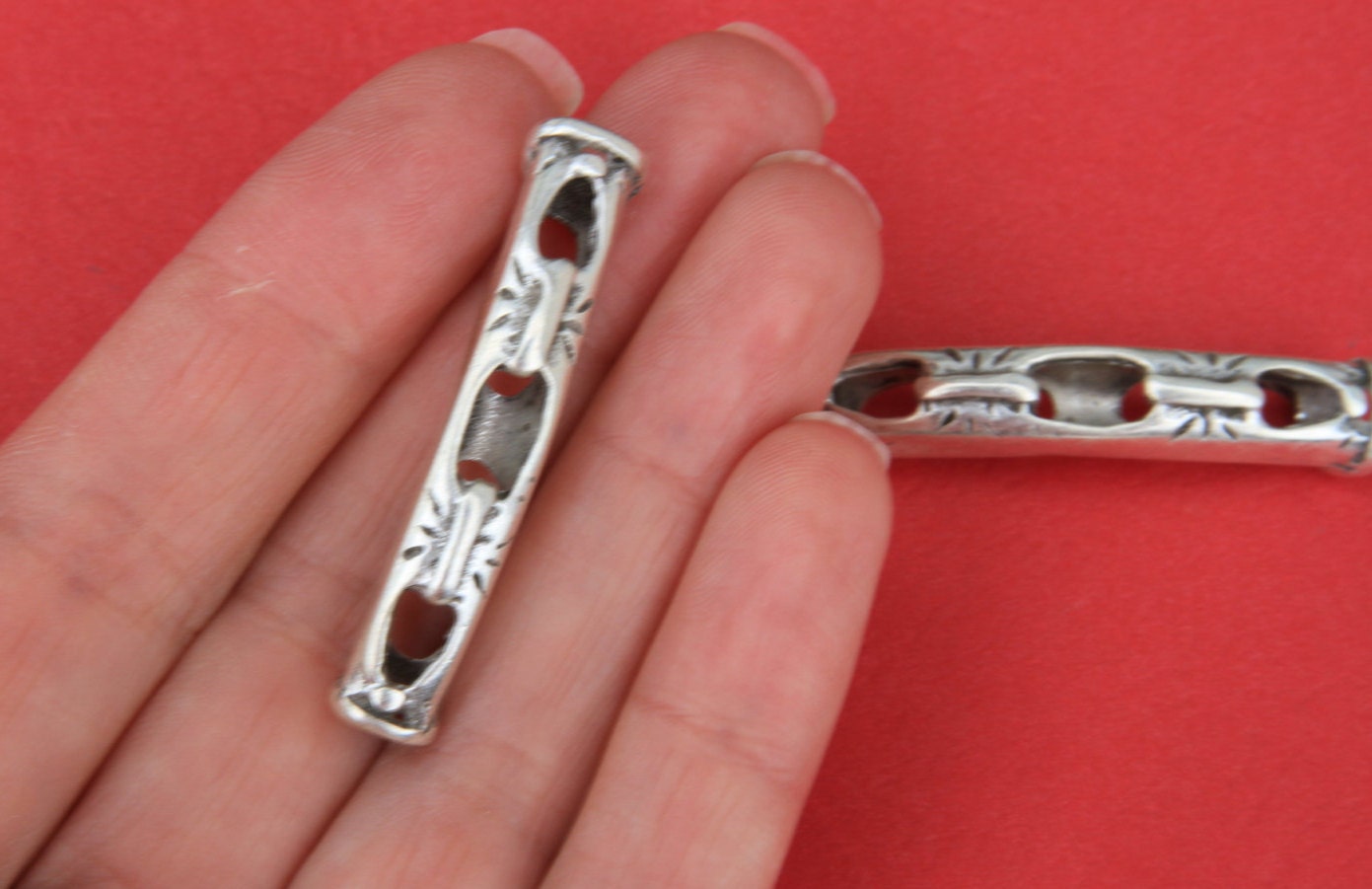RS0162>> MADE IN EUROPE zamak slider, metal tube bead, round cord slider, 4mm leather tube slider Qty1