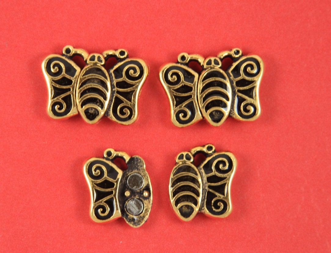 FC0224>>MADE in EUROPE 10mm flat leather cord clasp, magnetic clasp, butterfly clasp, (XM6005AG)QTY1