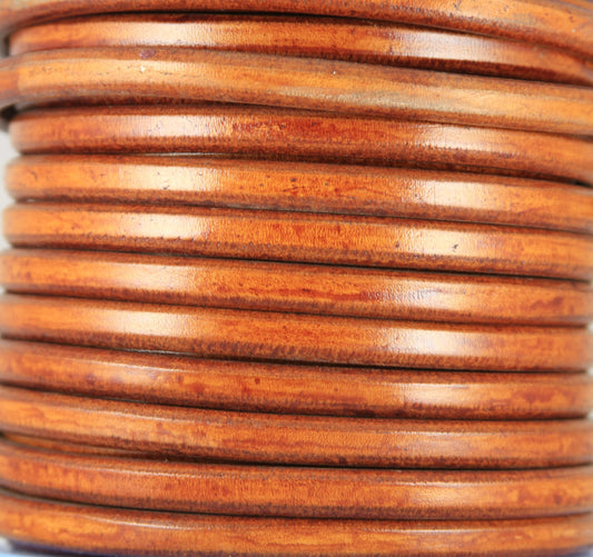 MADE IN SPAIN 8" licorice leather cord, 10x6mm leather cord,  whisky color leather cord (10ANIWHI)