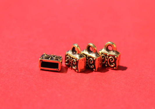 6/2 MADE IN EUROPE 2 metal cord ends, flat cord ends, 9mm cord end, 9mm end caps Qty2