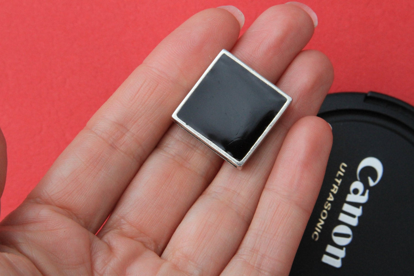 3/2 MADE in EUROPE black enamel slider, black square slider, 20mm slider, 20mm black slider (X5962AS) qty1