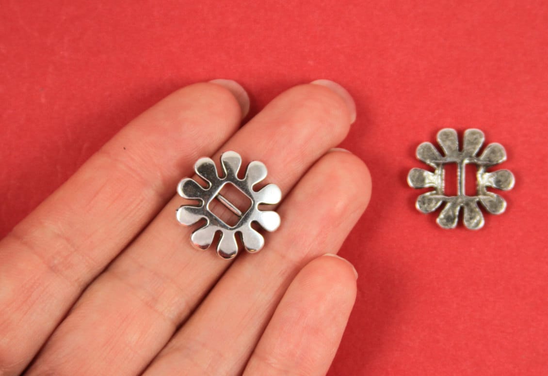 FS0162>>MADE in EUROPE 3 zamak margarita sliders, silver margarita slider, zamak flower slider (ABLZ40) Qty3