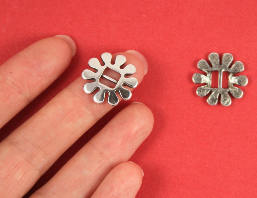FS0162>>MADE in EUROPE 3 zamak margarita sliders, silver margarita slider, zamak flower slider (ABLZ40) Qty3