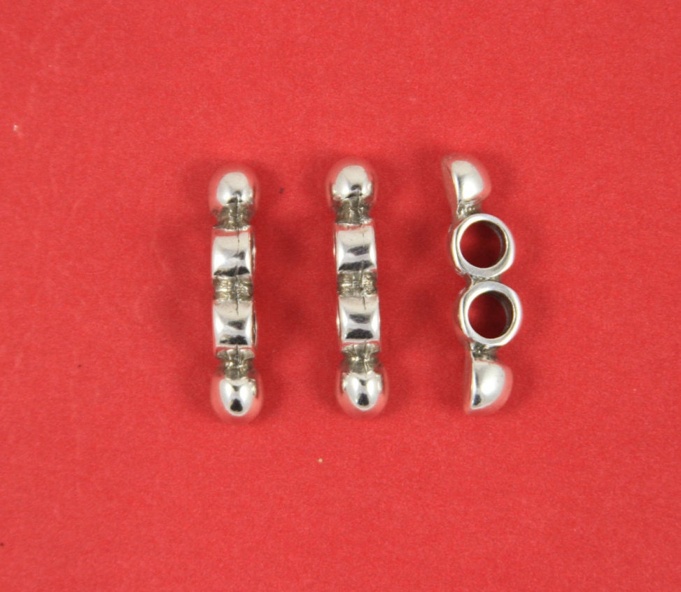 12/1 MADE in EUROPE 2 zamak separators, leather cord strand separator, 5mm cord separator (ABLZ37) qty2