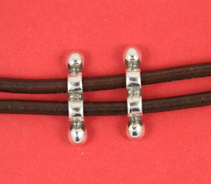 12/1 MADE in EUROPE 2 zamak separators, leather cord strand separator, 5mm cord separator (ABLZ37) qty2