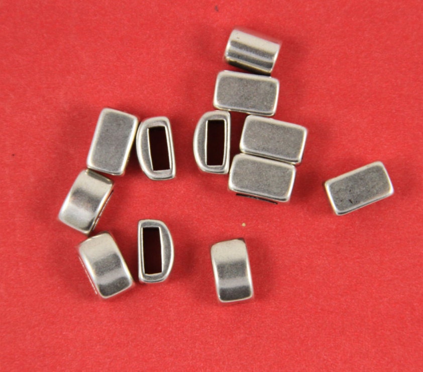 FS0606>> MADE in EUROPE 4 zamak sliders for 6mm cord, flat cord slider, zamak bar slider (ABLZ39) qty4