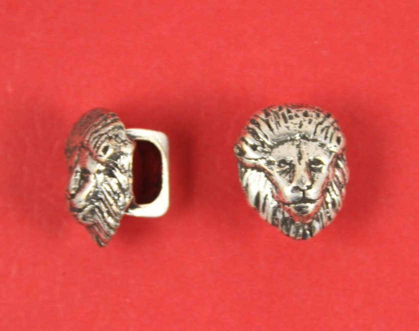 LS0082>>MADE in EUROPE zamak lion slider for licorice cord, zamak lion slider for 10x6mm leather cord (ABLZ42) qty1