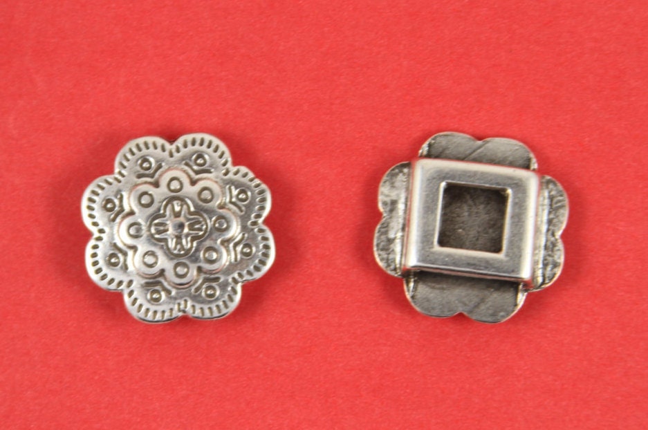 FS0091>>MADE in EUROPE  zamak flower slider, flat cord zamak flower slider, 13mm cord zamak slider (ABLZ32) qty1