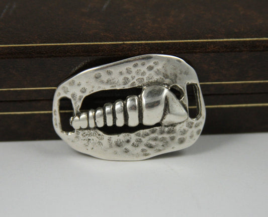 C0052>>MADE IN EUROPE zamak sea shell connector, bracelet connector, bracelet component Qty1