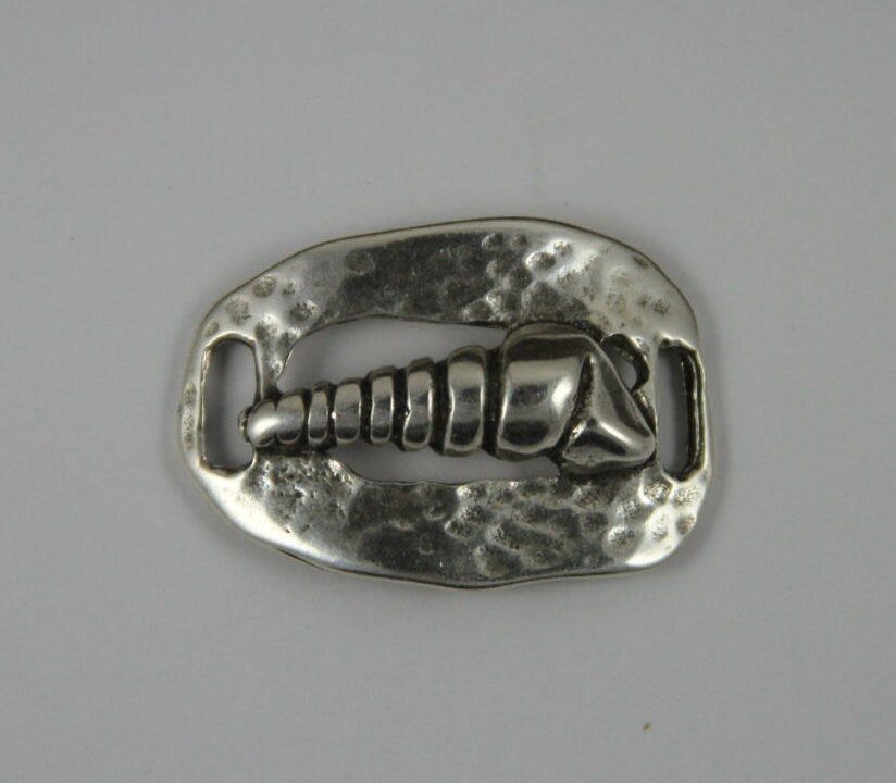 C0052>>MADE IN EUROPE zamak sea shell connector, bracelet connector, bracelet component Qty1
