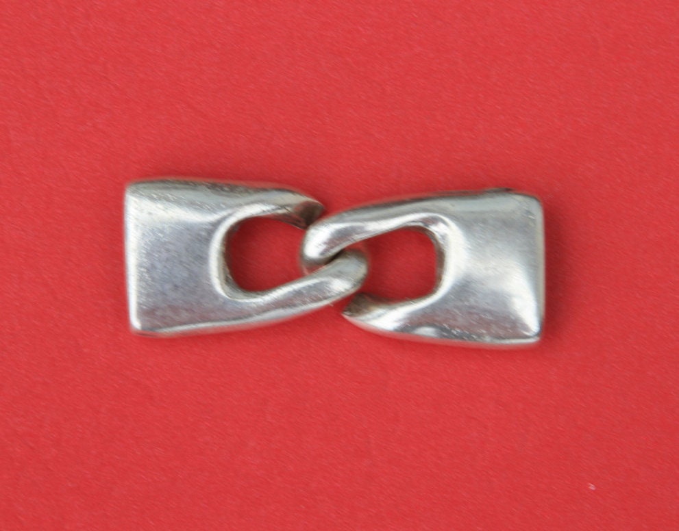 FC0213>>MADE IN EUROPE flat cord zamak clasp, zamak chain clasp, chain link, 13mm flat cord clasp (6219)Qty1