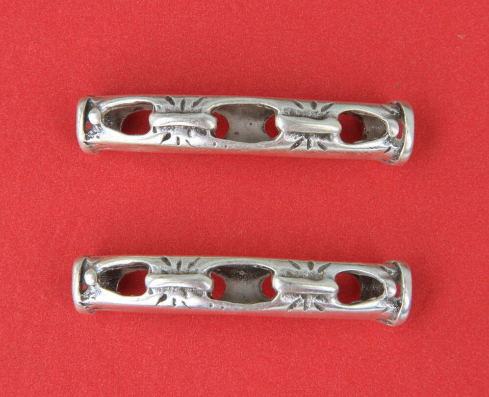 RS0162>> MADE IN EUROPE zamak slider, metal tube bead, round cord slider, 4mm leather tube slider Qty1