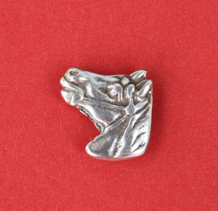 FS0116>>MADE IN EUROPE 2 zamak sliders, horse slider, horse head slider,  zamak horse head slider, 10mm flat cord slider Qty2