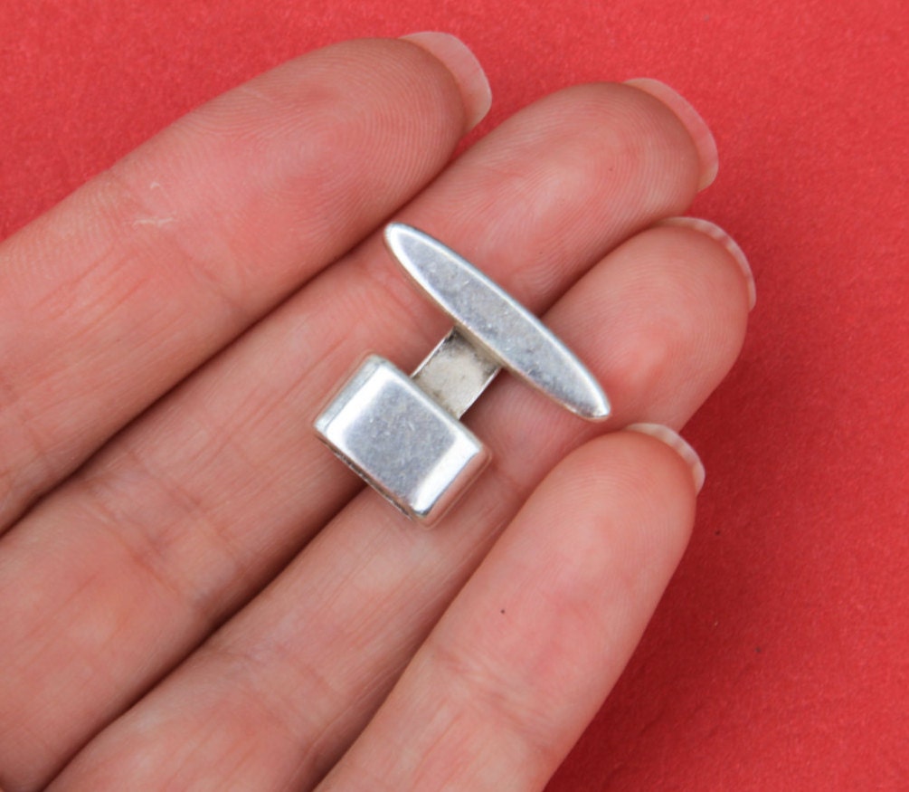 SALE!!! 4/10 MADE in EUROPE 2 zamak clasps,  T bar hook clasps, 5mm cord clasp, double strand cord clasp(6811)Qty2