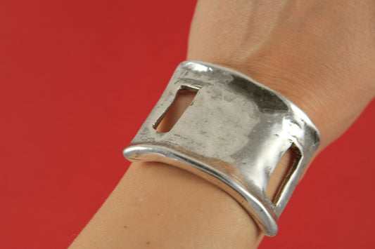 B0012>>MADE IN EUROPE zamak half bracelet, large halfcuff, zamak wide slider, heavy duty 20mm connector, zamak connector Qty1