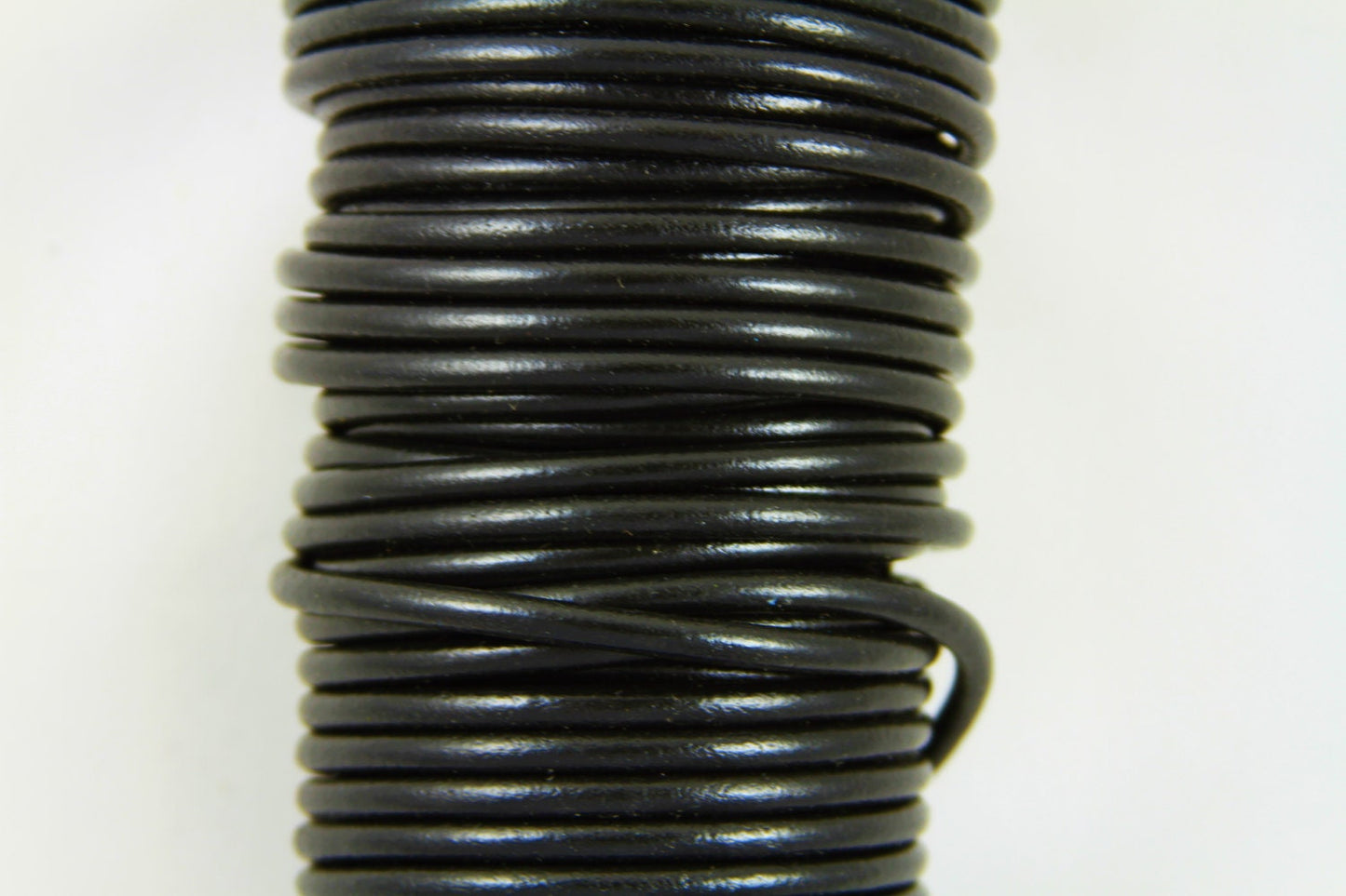 MADE IN SPAIN 2 feet (24"-60cm) black round leather cord, 5mm round leather cord, spanish leather cord (5ANINEG)
