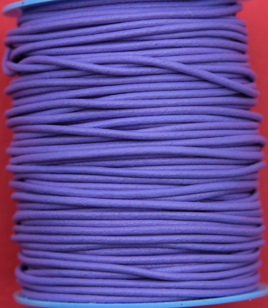 MADE IN SPAIN 6 feet 2mm leather cord, 2mm lavender leather cord, 2mm jewelry leather cord (2MIL)